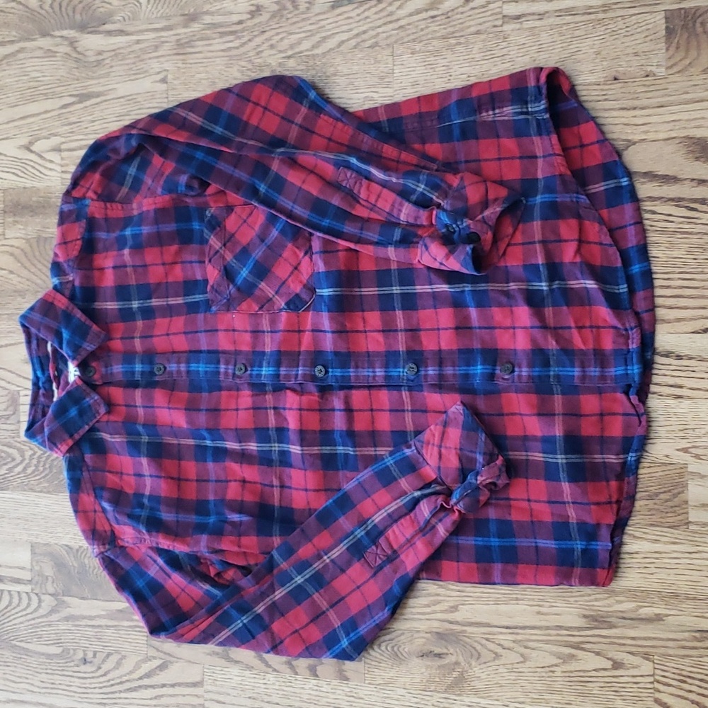 (XXS) Aritzia TNA Boyfriend Fit Classic 100% Cotton Plaid Lumberjack Oversized